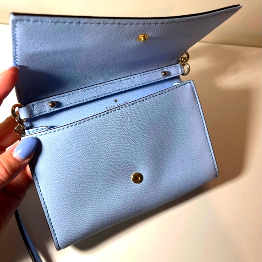 Kate Spade Mini Flap Cross Body Periwinkle Blue - Picture 4 of 7